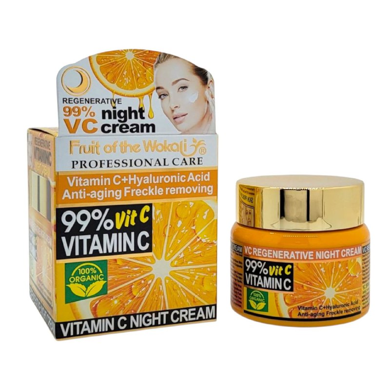 CREMA FACIAL DE NOCHE REGENERATIVA CON VITAMINA C FRUIT OF THE WOKALI 50G