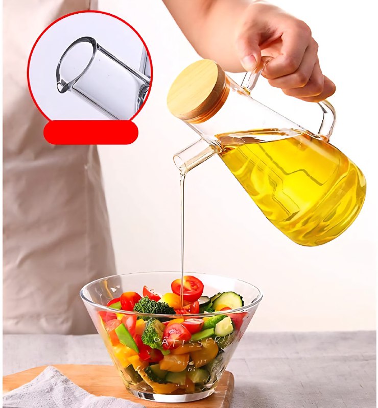 BOTELLA DISPENSADORA DE ACEITE ELEGANTE DE CRISTAL 700ML