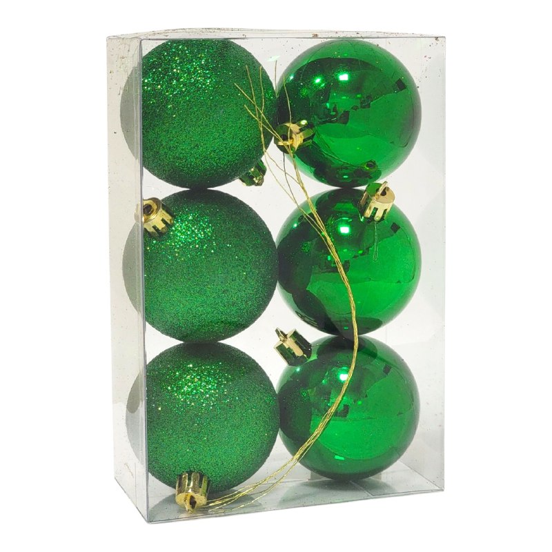 DECORACION ADORNO NAVIDEÑO PAQUETE DE 6 BOLAS DECORATIVAS, 6 CM 37X60X71 IDEALES PARA DARLE UN TOQUE UNICO A TU ARBOL DE NAVIDAD