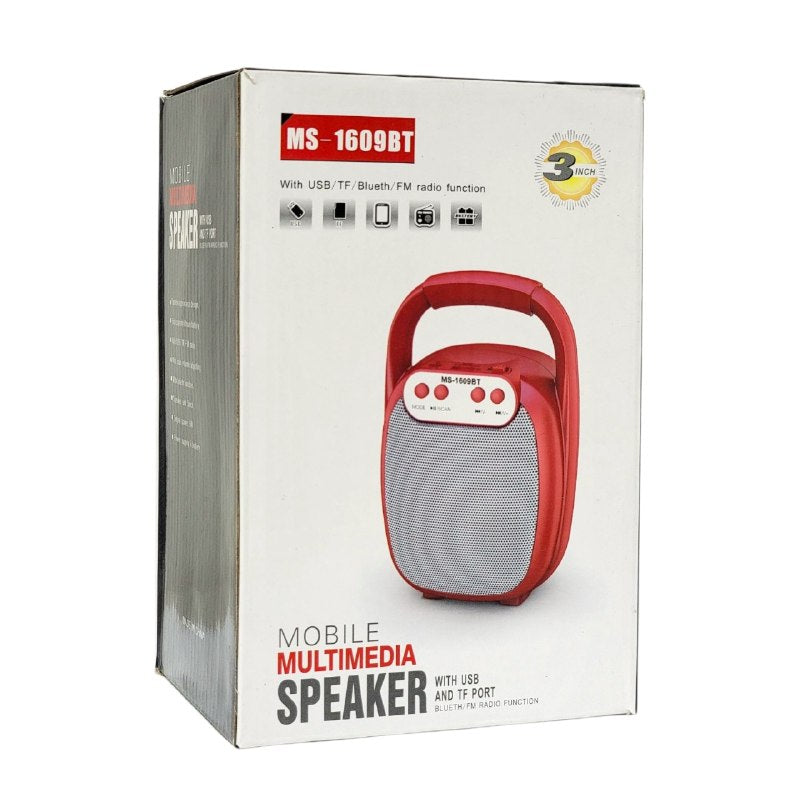 PARLANTE ALTAVOZ INALAMBRICO USB, TF Y RADIO BLUETOOTH, BATERIA DE LARGA DURACION POTENCIA 6W 12X19CM MS-1610BT