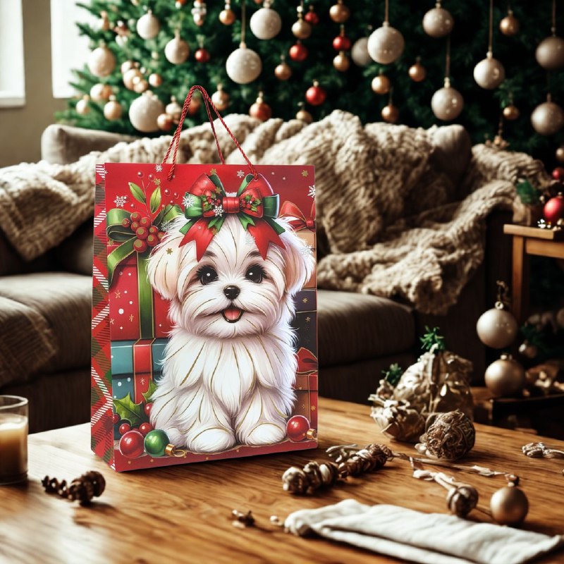 BOLSA DE REGALO NAVIDEÑA GRANDE 30X40X12CM