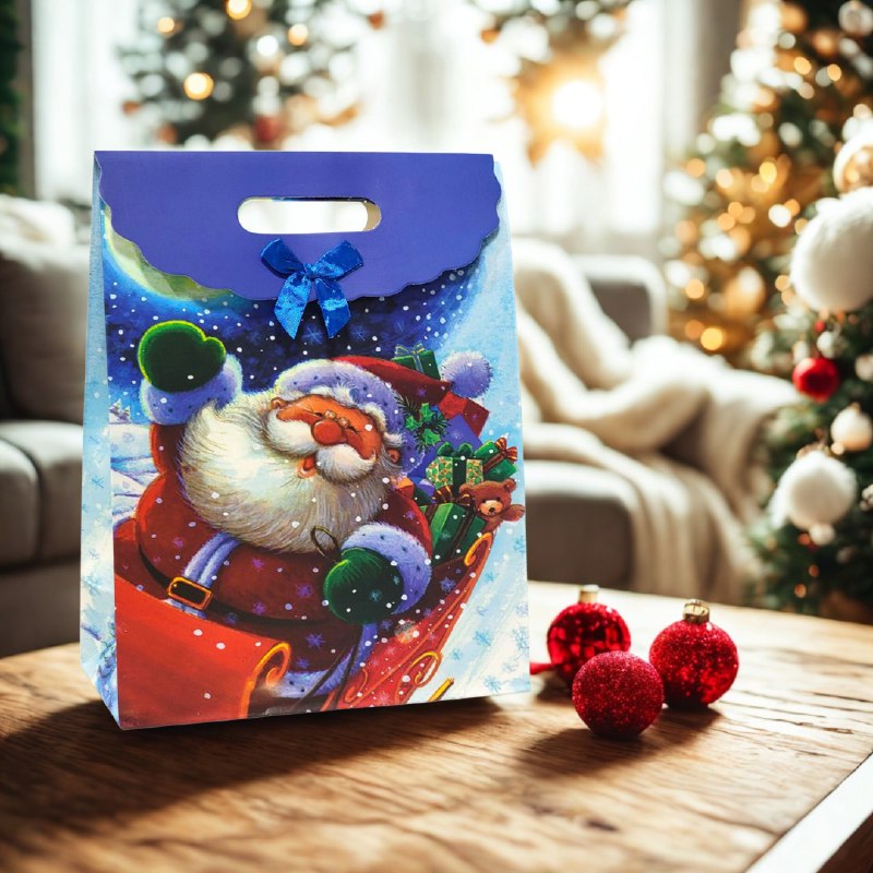 BOLSA DE REGALO NAVIDEÑA GRANDE 32X24CM