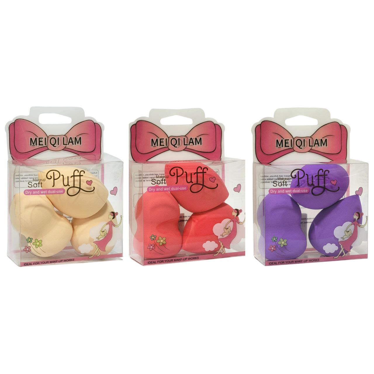 SET DE ESPONJAS DE MAQUILLAJE 3PCS SOFT PUFF