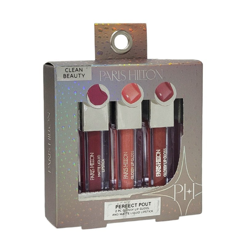 BRILLO LABIAL EN SET DE 3 PIEZAS, HIDRATANTES DE LARGA DURACION BRILLANTES Y MATTE PARIS HILTON