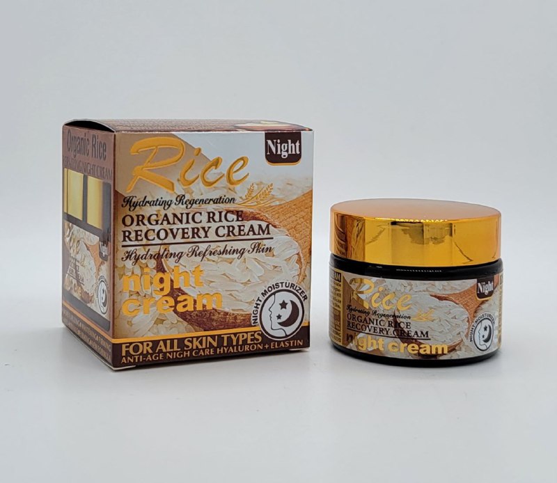 CREMA FACIAL DE NOCHE REPARADORA DE ARROZ ORGANICA BLANQUEADORA RICE 55G
