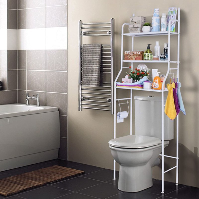 ESTANTE ORGANIZADOR PARA BAÑO DE 3 NIVELES SOBRE EL INODORO SERVICIO TOILET RACK 157X46X26CM