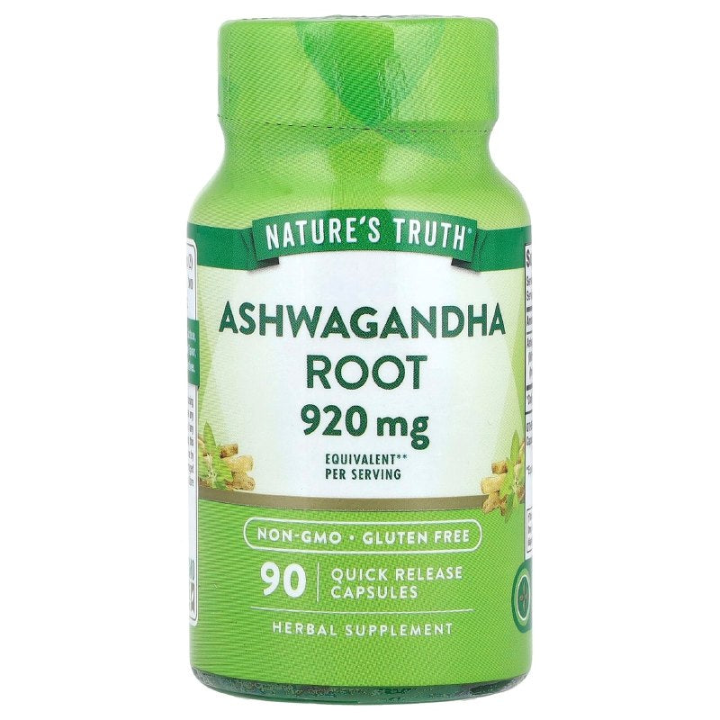 VITAMINAS EN CAPSULAS DE RAIZ DE ASWAGANDHA PARA ALIVIAR EL ESTRES NATURES TRUTH 90UND