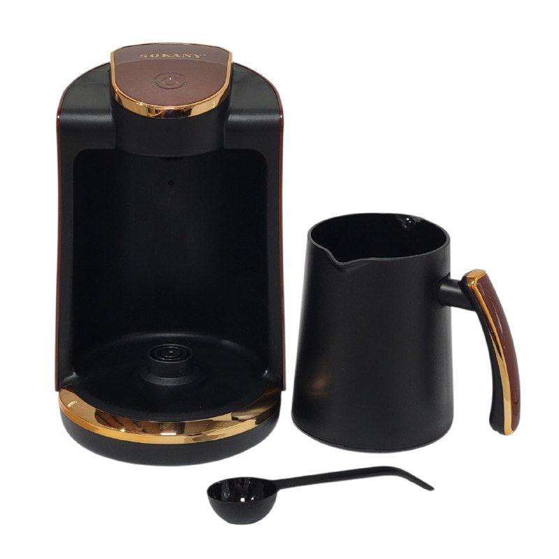 MAQUINA CAFETERA ELECTRICA ELEGANTE COLOR NEGRO CAPACIDAD DE 250ML SOKANY SK-09048