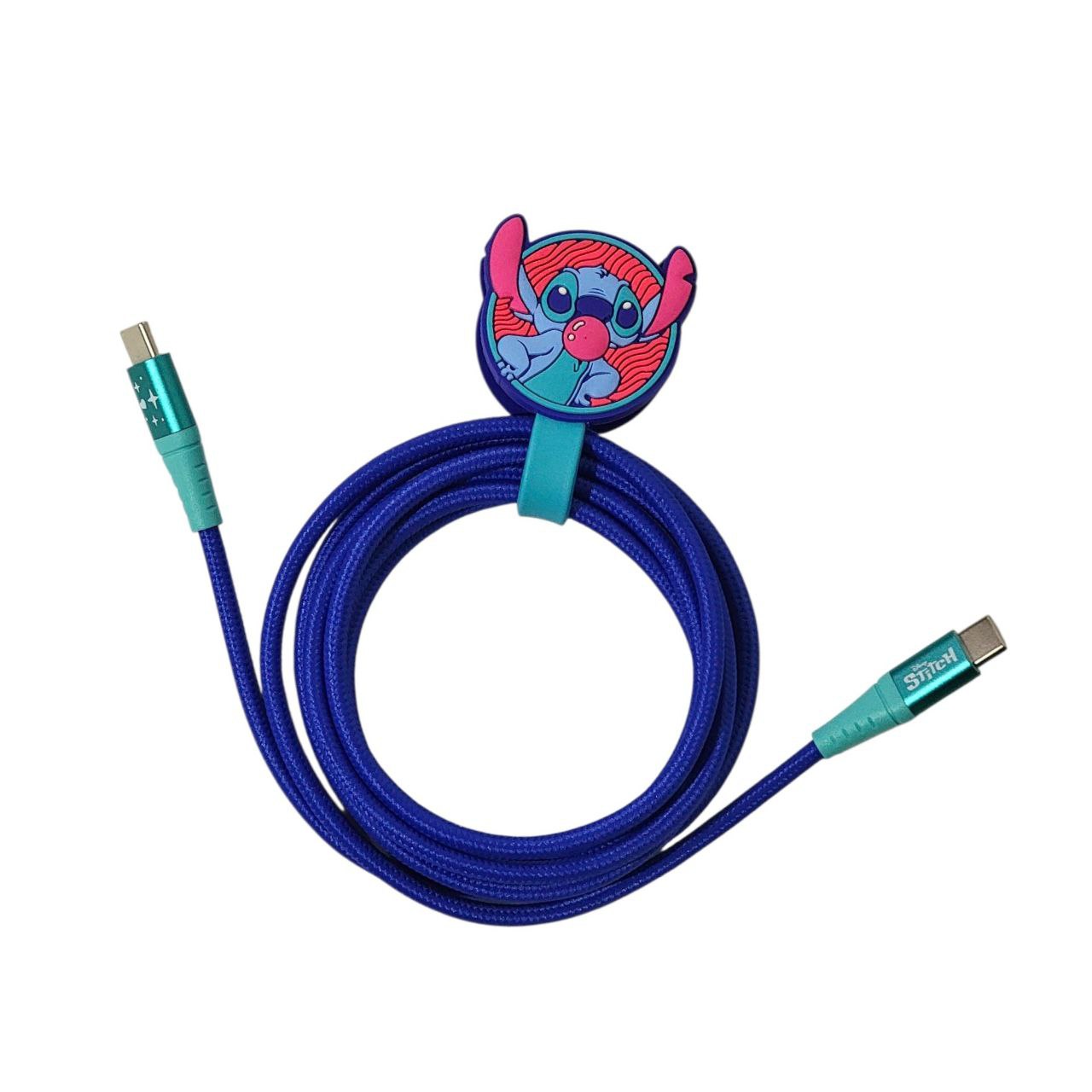 CABLE DE CARGA USB-C Y ORGANIZADOR DE CABLE DE STITCH