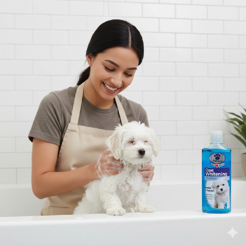 SHAMPOO PARA PERROS BLANQUEADOR AROMA A VAINILLA PETCARE 414ML