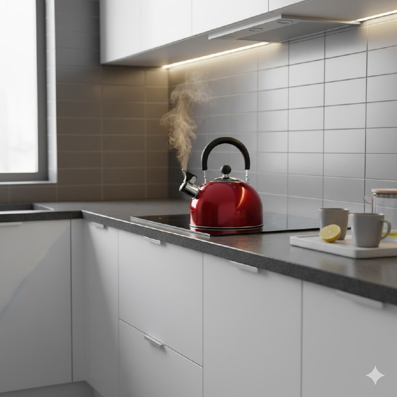 MAQUINA TETERA HERVIDOR DE AGUA CON SILVATO DE ACERO INOXIDABLE 2.5L, CALENTAMIENTO RAPIDO CRYSTAL CUISINE