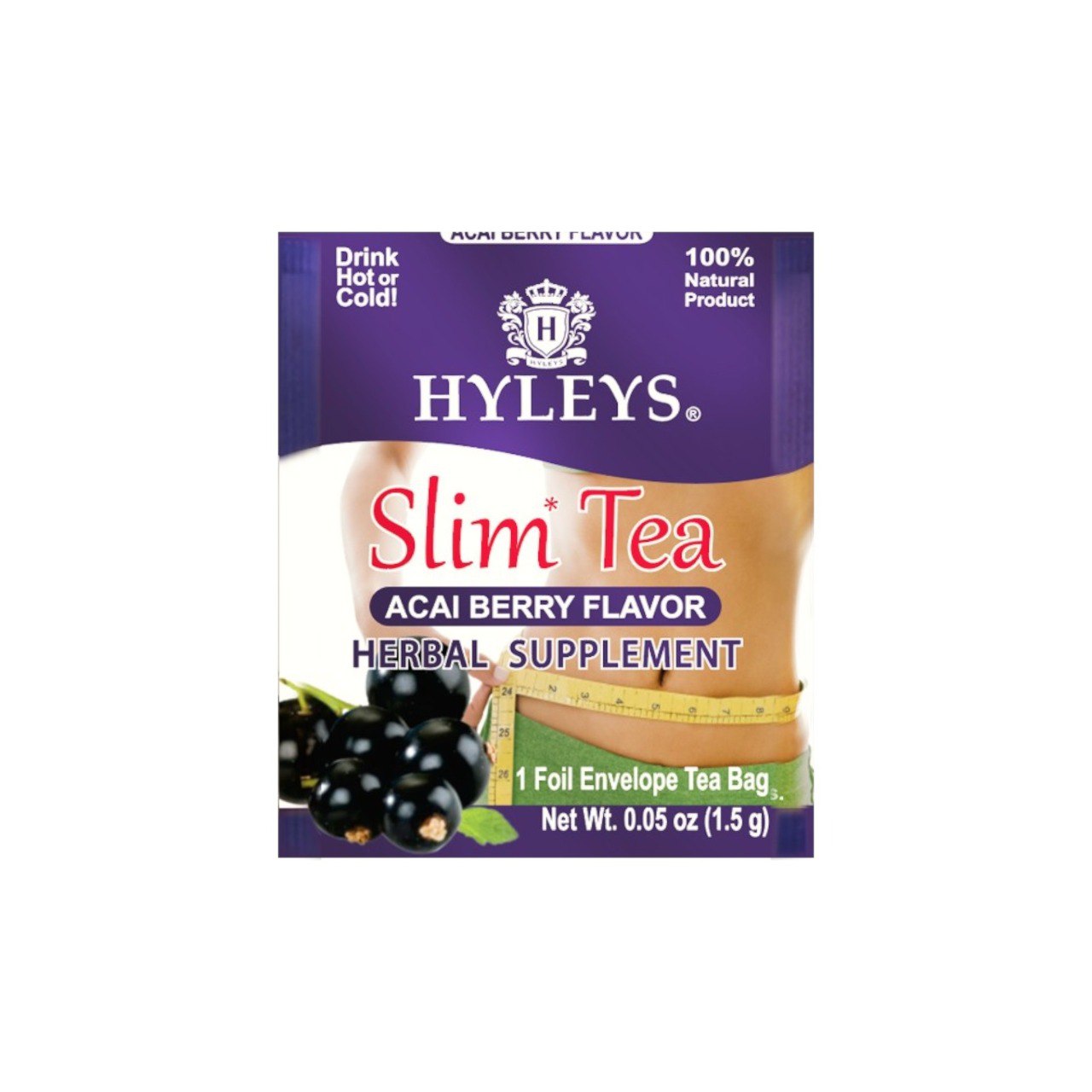 SUPLEMENTO HERBAL TÉ PARA ADELGAZAR SABOR BAYA DE ACAI 50UND HYLEYS