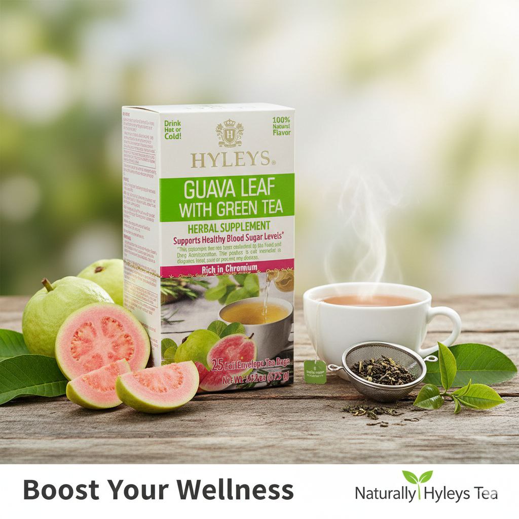 SUPLEMENTO HERBAL TE DE HOJA DE GUAYABA CON TÉ VERDE 25UND HYLEYS