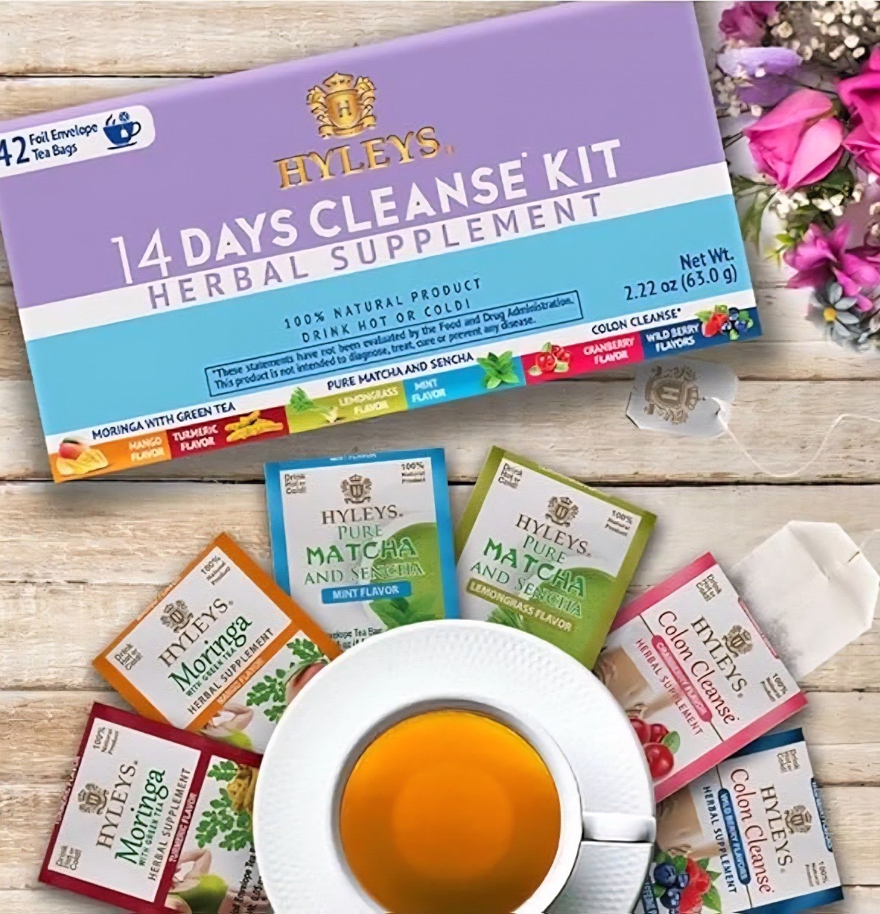 SUPLEMENTO HERBAL TÉ PARA LIMPIEZA DE 14 DÍAS 42UND HYLEYS