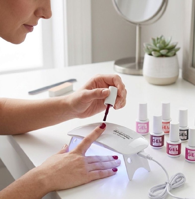 SET DE ESMALTES DE GEL PROFESIONALES CON LAMPARA LED BEAUTY MOMENT 5MLX8