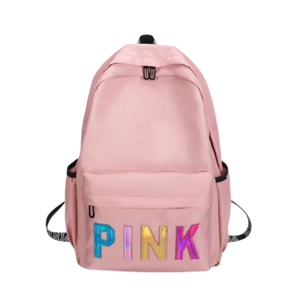 MOCHILA ECONÓMICA PINK DE TELA IMPERMEABLE COLOR ROSADO