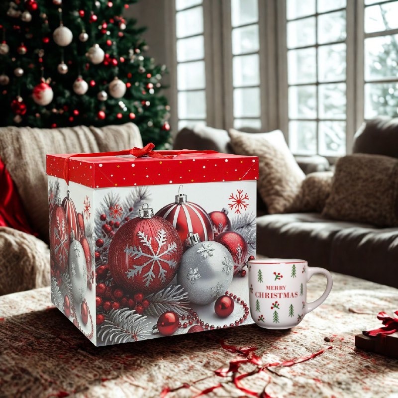 CAJA DE REGALO NAVIDEÑA EXTRA GRANDE 30X30CM