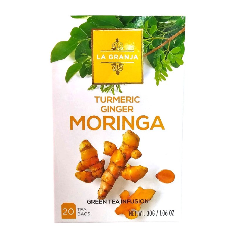TE VERDE CON INFUSION DE CURCUMA, JENGIBRE Y MORINGA PARA EL BIENESTAR Y ENERGIA LA GRANJA 20UND