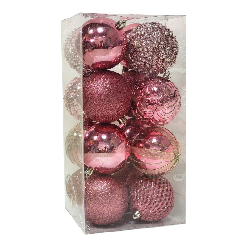 DECORACION ADORNO NAVIDEÑO PAQUETE DE 16 BOLAS DECORATIVAS, 8CM 49X49X65 IDEALES PARA DARLE UN TOQUE UNICO A TU ARBOL DE NAVIDAD