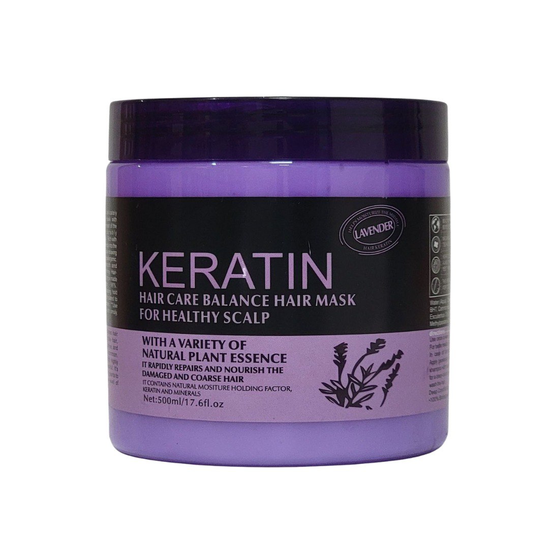 MASCARILLA PARA EL CABELLO EQUILIBRANTE CON QUERATINA KERATIN LAVANDER 500ML
