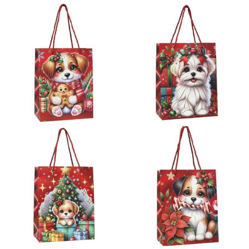 BOLSA DE REGALO NAVIDEÑA PAQUEÑA 18X23X10CM