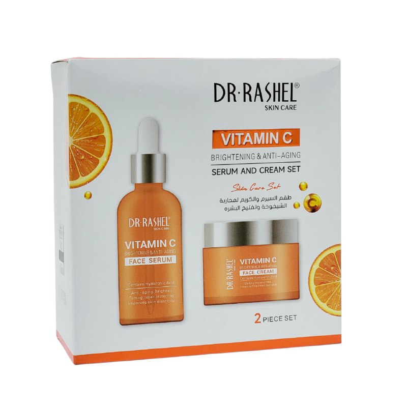 SUERO FACIAL EN SET DE VITAMINA C ILUMINADOR Y ANTIENVEJECIMINETO SUERO 50ML, CREMA FACIAL 50G DR RASHEL
