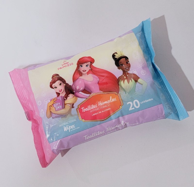TOALLITAS HUMEDAS ANTIBACTERIALES SIN ALCOHOL DISNEY PRINCESS 20UND