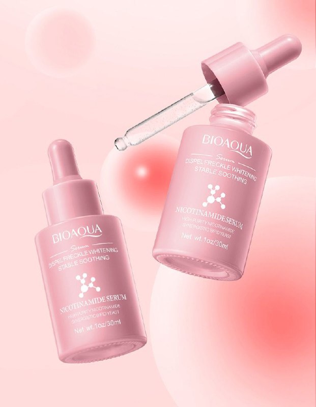 SUERO FACIAL DE NICOTINAMIDA DISIPA PECAS, BLANQUEAMIENTO CALMANTE BIOAQUA 30ML