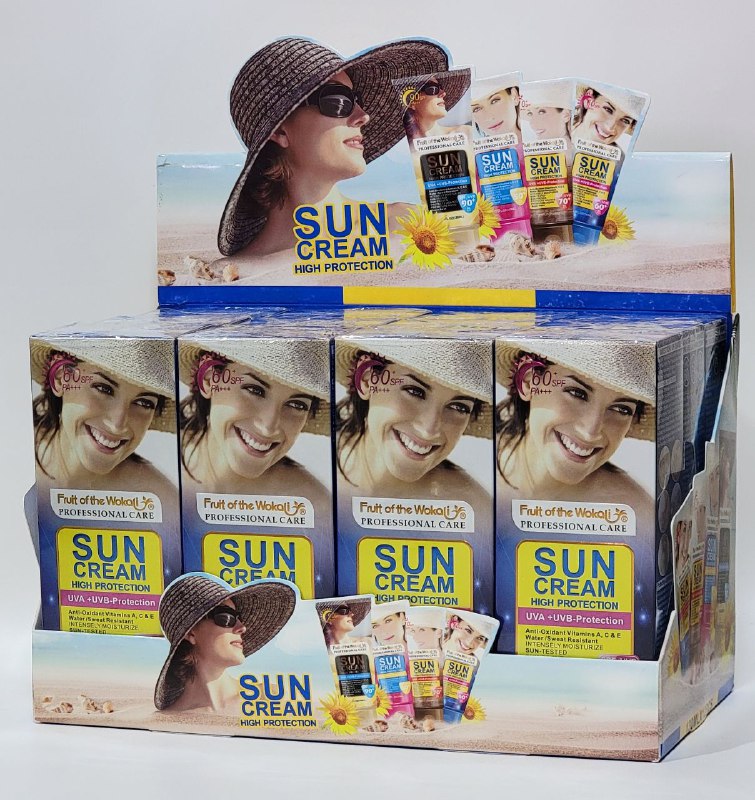 PROTECTOR SOLAR EN CREMA DE ALTA PROTECCION SPF60, PROTECCION CONTRA RAYOS UV, VITAMINAS ANTIOXIDANTE A,C Y E, RESISTENTE AL AGUA Y SUDOR FRUIT OF THE WOKALI 130ML