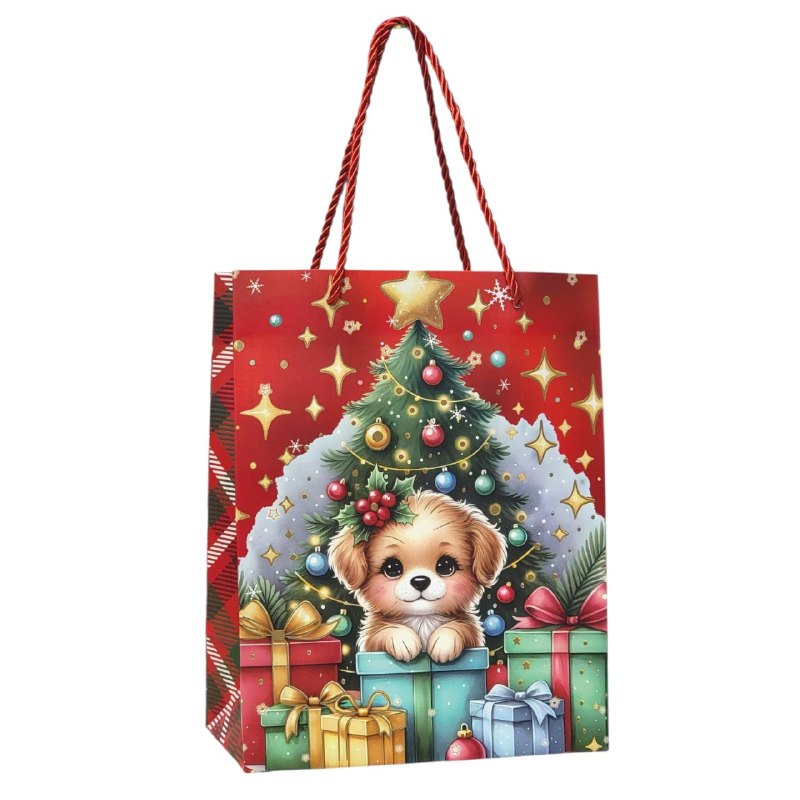 BOLSA DE REGALO NAVIDEÑA PAQUEÑA 18X23X10CM