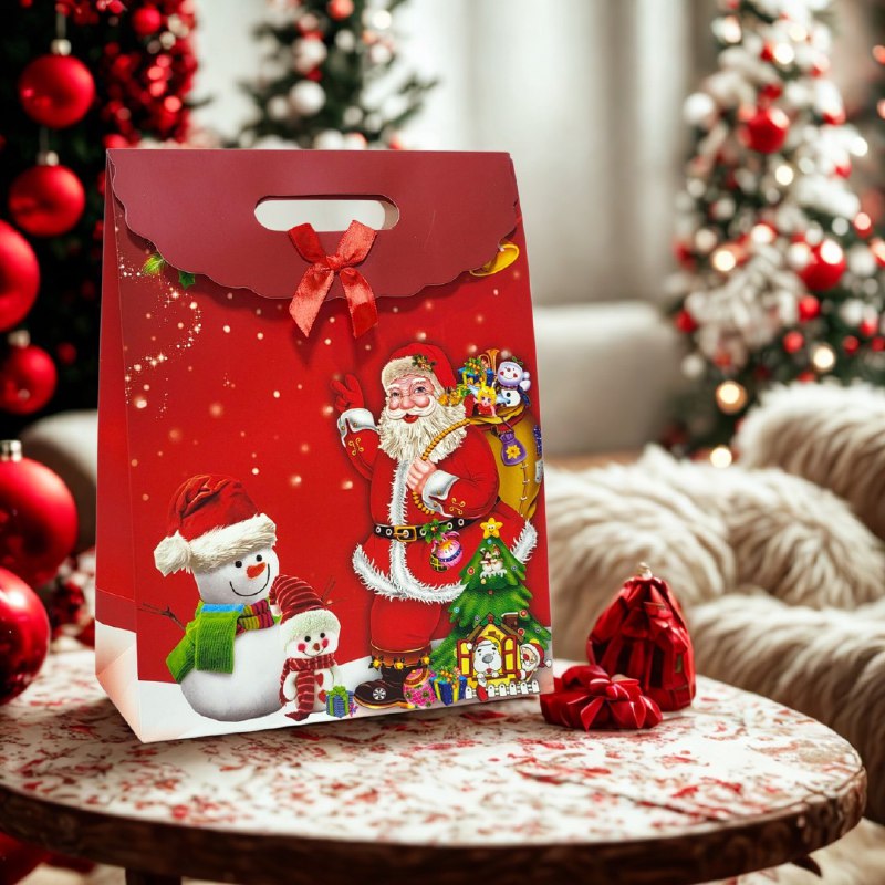 BOLSA DE REGALO NAVIDEÑA GRANDE 32X24CM