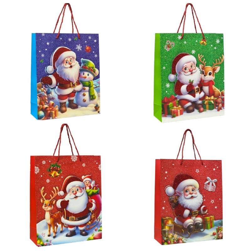 BOLSA DE REGALO NAVIDEÑA MEDIANA 32X26X10CM