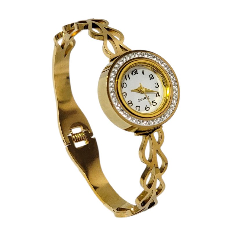 RELOJ ECONÓMICO PARA DAMA DE ACERO CON BAÑO DE ENCHAPE