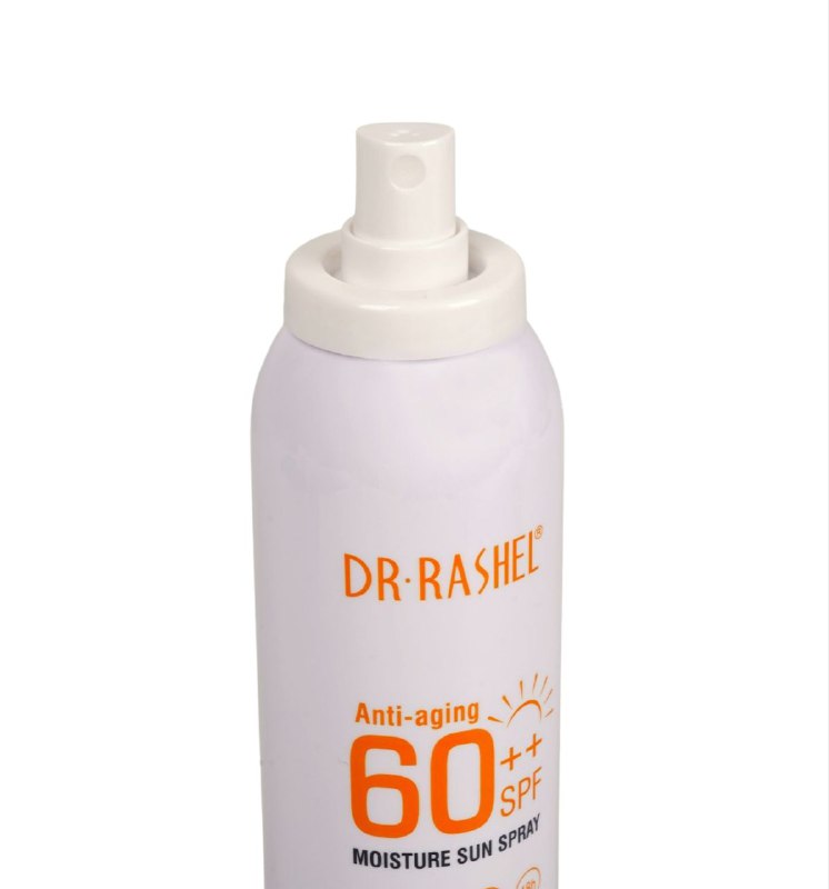 PROTECTOR SOLAR EN SPRAY ANTIEDAD E HIDRATANTE FPS60, FACIL DE APLICAR, COBERTURA SUAVE UNIFORME DR RASHEL 150ML