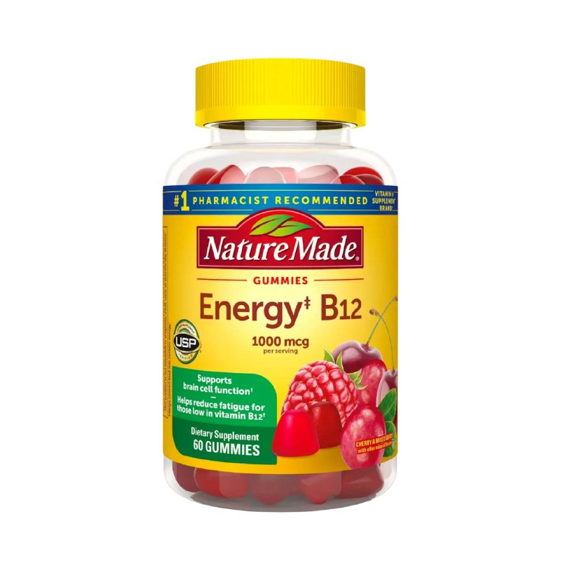 VITAMINAS EN GOMITAS DE VITAMINA B12 PARA LA FUNCION CELULAR CEREBRAL NATURE MADE 60UND