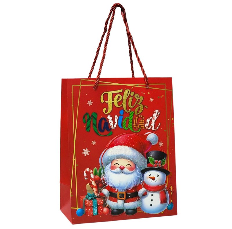 BOLSA DE REGALO NAVIDEÑA PAQUEÑA 18X23X10CM