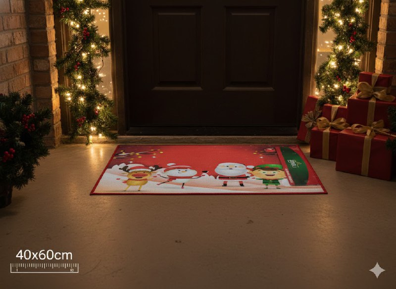 ALFOMBRAS DECORATIVAS NAVIDEÑAS PARA PISO ELEGANTES Y FESTIVAS 40X60CM, CREAN UNA ATMOSFERA MAGICA EN TU ENTRADA, COCINA O PASILLO BENELI HOME 8 ESTILOS