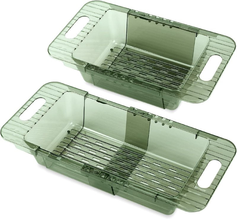 ORGANIZADOR RECIPIENTE DE ALMACENAMIENTO DE 2 PIEZAS PARA LAVAR FRUTAS Y VERDURAS ESCURRIDOR, 2 COLORES