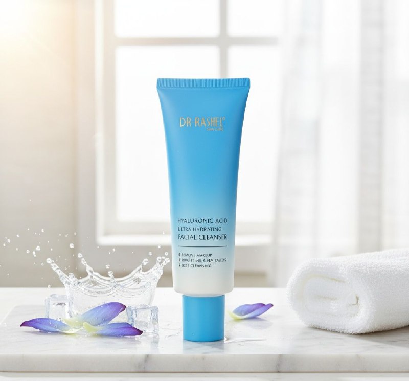 LIMPIADOR FACIAL ULTRAHIDRATANTE CON ACIDO HIALURONICO Y VITAMINA B5 120G, DISEÑADO PARA ELIMINAR SUCIEDAD, GRASA Y MAQUILLAJE A PRUEBA DE AGUA DR RASHEL