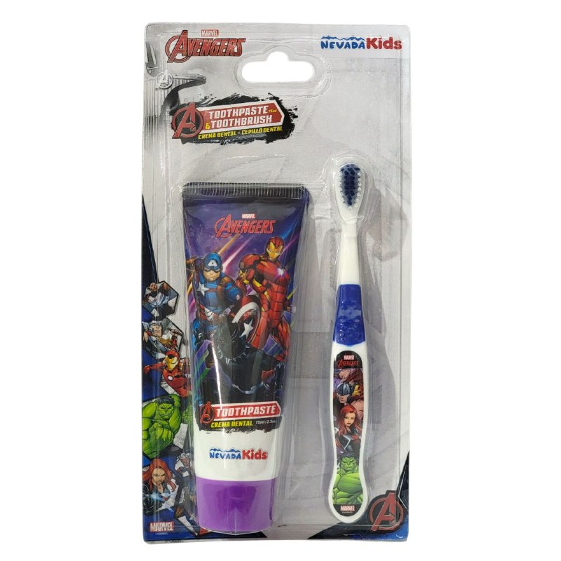 PASTA DE DIENTES Y CEPILLO PARA NIÑO MARVEL AVENGERS NEVADA KIDS 75ML