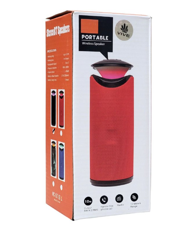 PARLANTE ALTAVOZ BLUETOOTH DE TELA CON LED 5WX2RMS GT-112+