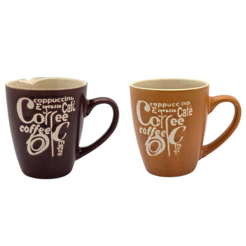 TAZAS DE CERAMICA DE ALTA RESISTENCIA CON ACABADO BRILLANTE Y DISEÑO ERGONOMICO 9CM