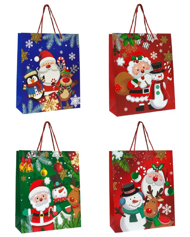 BOLSA DE REGALO NAVIDEÑA MEDIANA 32X26X10CM