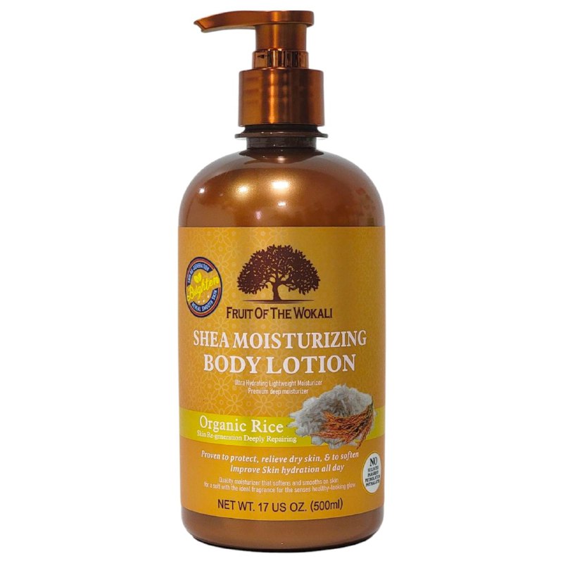 CREMA CORPORAL HIDRATANTE CON KARITE Y ARROZ ORGANICO FRUIT OF THE WOKALI 500ML