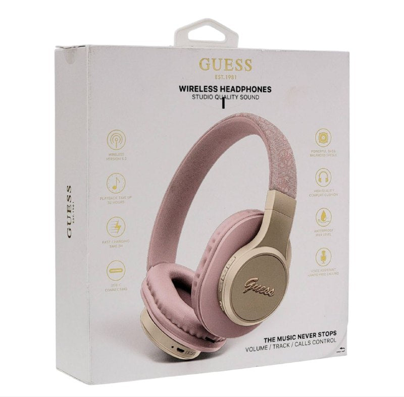 AUDIFONOS AURICULARES INALAMBRICOS, SONIDO CON CALIDAD DE ESTUDIO, BATERIA 32H, CARGA RAPIDA 2H, USB C, GRAVES POTENTES Y AGUDOS EQUILIBRADOS GUESS