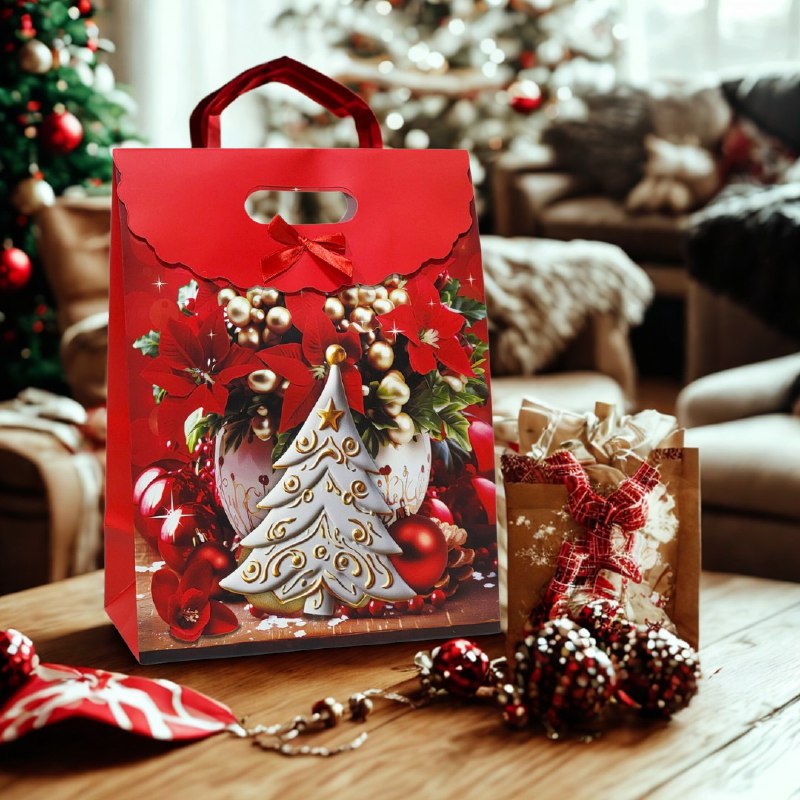 BOLSA DE REGALO NAVIDEÑA EXTRA GRANDE 37X28CM