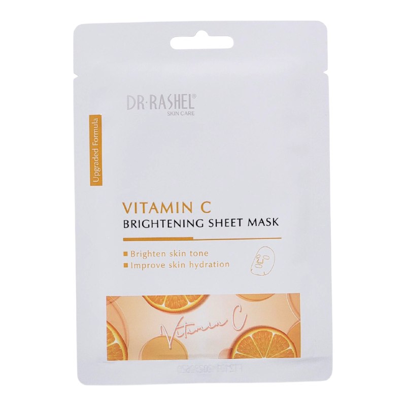 MASCARILLA FACIAL DE VITAMINA C Y ACIDO HIALURONICO HIDRATANTE 25GX10UND, TRATAMIENTO FACIAL INTENSIVO QUE REVITALIZA Y RESTAURA LA LUMINOSIDAD NATURAL DE LA PIEL DR RASHEL