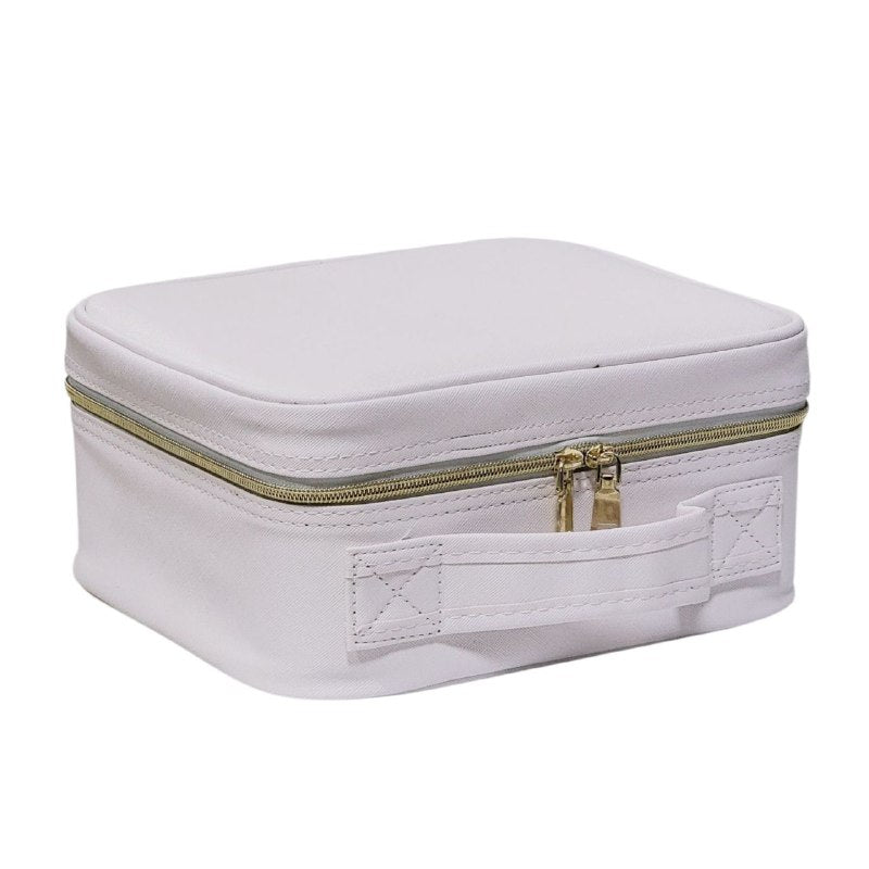 ESTUCHE ORGANIZADOR DE MAQUILLAJE CON ESPEJO LED 3 MODOS DE ILUMINACION, RESISTENTE AL POLVO Y AGUA, CORREA AJUSTABLE, 3 COLORES ACCESOIRES BEAUTE