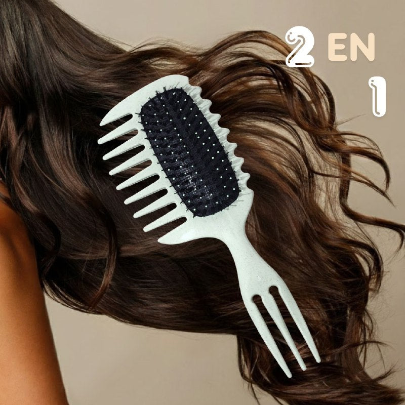 CEPILLO PEINE PARA EL CABELLO 2 EN 1 DESENREDANTE, 4 COLORES