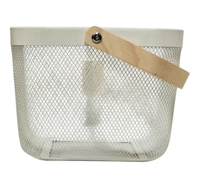 CANASTA ORGANIZADORA DE ALMACENAMIENTO MULTIUSOS CON ASA DE MADERA NATURAL, DISEÑADA PARA ORGANIZAR Y DECORAR CUALQUIER ESPACIO DEL HOGAR 4 COLORES